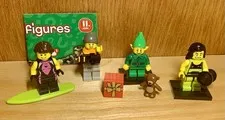 Lego Collectible Minifigure Lot (4) Elf Surfer Girl Weightlifter Spectator 