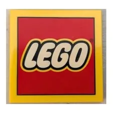 LEGO - Tile 4 x 4 (studs) with LEGO Logo Pattern - Yellow