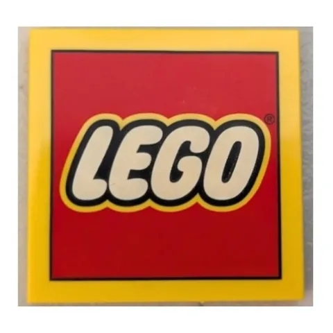 LEGO - Tile 4 x 4 (studs) with LEGO Logo Pattern - Yellow