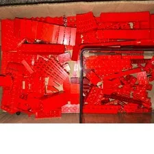 LEGO Red Bulk Brick Lot Assorted Pieces Plates Bricks 13.5oz Mixed Parts