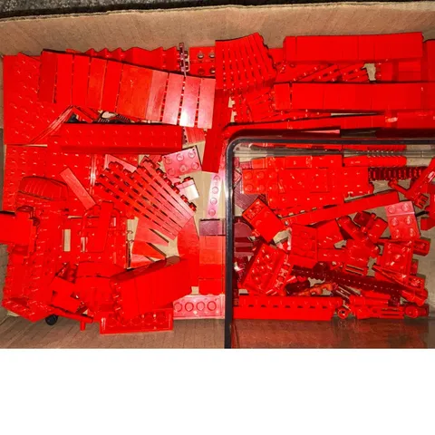LEGO Red Bulk Brick Lot Assorted Pieces Plates Bricks 13.5oz Mixed Parts