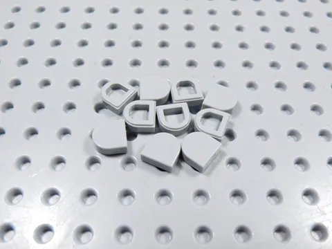 LEGO Lot of 10 Light Bluish Gray 1x1 Smooth Half Round Tiles Plates BC
