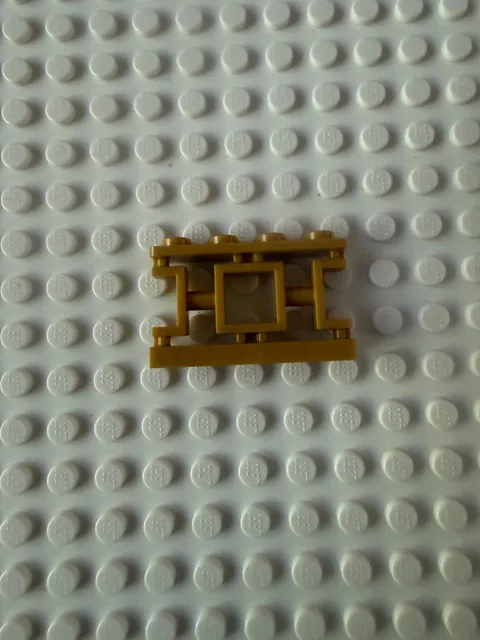 LEGO Fence/Railing 1x4x2 – Pearl Gold, Window Panel Design