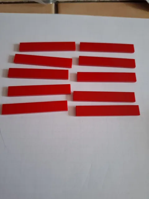 No 347 Lego Tile 1x6.   6636 Red