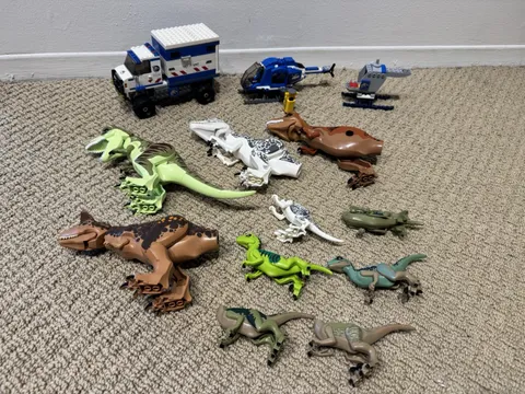 LEGO Jurassic World: Mixed Dinosaur Parts and Assorted Vehicles Lot
