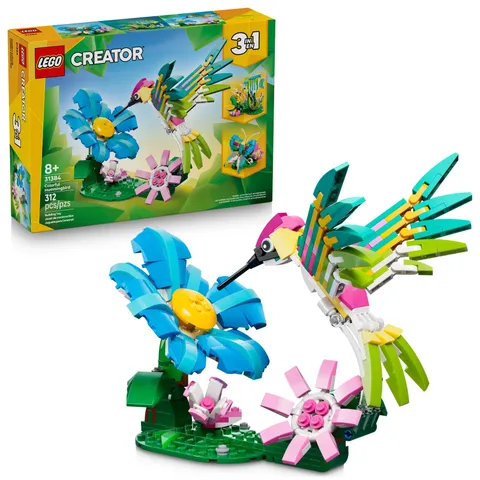 LEGO Creator 3 in1 Wild Animals: Colorful Hummingbird Building Toy Multicolor