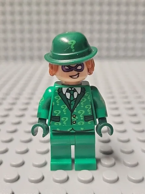 LEGO DC Super Heroes The Riddler Suit and Tie Minifigure Rare sh0334 