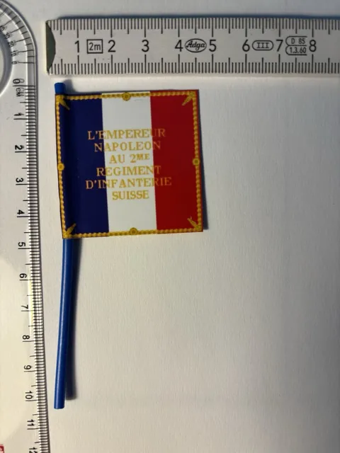 1x 54mm Swiss Napoleonic 2nd Line Infantry 1815 Flag on Genuine LEGO Flagpole
