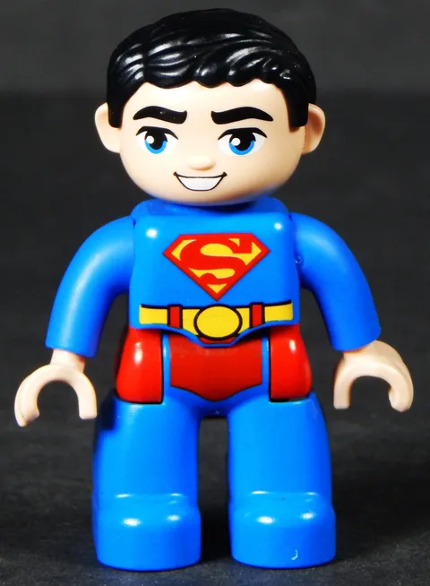 LEGO DUPLO SUPERMAN FIGURE LOOSE DC COMICS SUPER HERO TOY FIGURINE NO CAPE