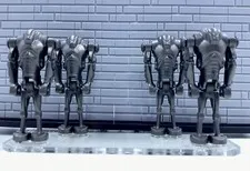 Lego Star Wars Super Battle Droid Lot (4) Pearl Dark Gray Minifigures Lot sw0092