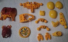 BC Lego Lot 16 Yellow Marbled Assorted Bionicle Parts Connectors  Accessories
