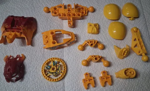 BC Lego Lot 16 Yellow Marbled Assorted Bionicle Parts Connectors  Accessories