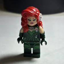 LEGO Poison Ivy Minifigure Red Hair Green Outfit Plastic Figure