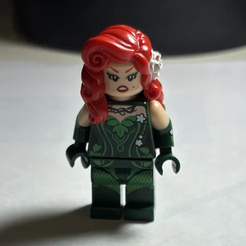 LEGO Poison Ivy Minifigure Red Hair Green Outfit Plastic Figure