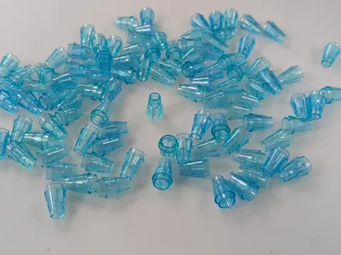 Lego x100 New Trans-Light Blue Cone 1 x 1 with Top Groove # 4589b Parts Lot