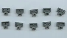 LEGO x 10 Dark Bluish Gray Plate, Modified 1 x 2 with Small Tow Ball Socket Side