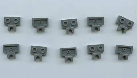 LEGO x 10 Dark Bluish Gray Plate, Modified 1 x 2 with Small Tow Ball Socket Side