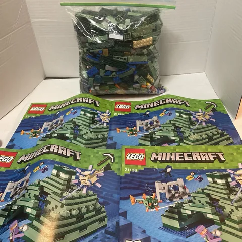 LEGO Minecraft The Ocean Monument 21136 Bulk Part Bag w/ Instructions incomplete