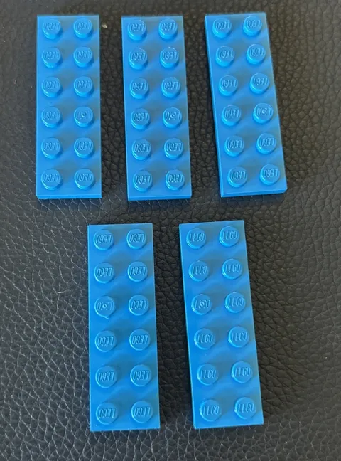 LEGO 2x6 Plate Dark Azure Replacement Part #3795 Lot of 5