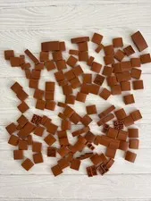 LEGO LOT DARK ORANGE 125 PCS 1X2 2X2 SLOPE BRICK CURVE VARIETY BUILDING PIECE