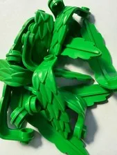 LEGO- NEW-#7741-BRIGHT GREEN-PLATE ROUND 1 X 1/DROOPING LEAVES-5 PIECES