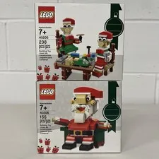 LEGO Holiday Santa Claus 40206 and Christmas Elves 40205 Brand New Sealed