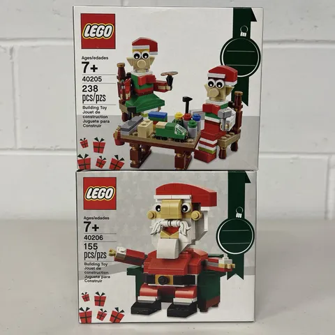 LEGO Holiday Santa Claus 40206 and Christmas Elves 40205 Brand New Sealed