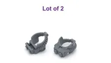 Lego Mini Figure Fire Helmet Breathing Hose Dark Bluish Gray Lot of 2