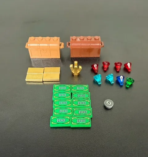 LEGO Treasure Lot Cash Money Gems Gold Bars Chests Coins Genuine LEGO