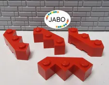 (i7/12) LEGO 4x 2462 Diagonal Brick Corner Brick Wall Red 6949 5988 2556 6441