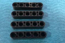 LEGO PART 32316 TECHNIC 1X5 5 HOLE LIFTARM BEAM THICK 4 PIECES (BLACK)