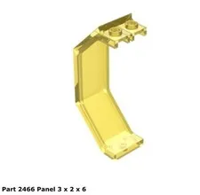 Lego 1x 2466 Trans-Yellow Panel 3x2x6 Space 6987 6876 Alienator  Intercept Base