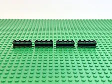 4x LEGO Black Modified Brick 1 x 4 with Channel 6958 6977 6969 7020 7180 #2653