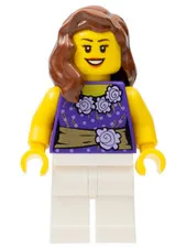 LEGO: Female Dark Purple Blouse Gold Sash (twn154)