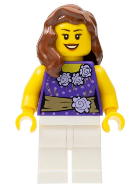 LEGO: Female Dark Purple Blouse Gold Sash (twn154)