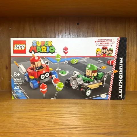 SEALED LEGO Super Mario Mario Kart Baby Mario vs. Baby Luigi 72034, 321 pcs