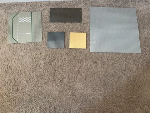LEGO Baseplate Lot 5 Genuine Gray Tan Road Base Plates 48x48 16x32 16x16 Used