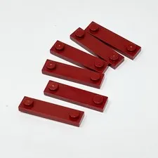 41740 LEGO Parts Plate Modified 1x4 w/ Studs w/ Groove DARK RED (6)