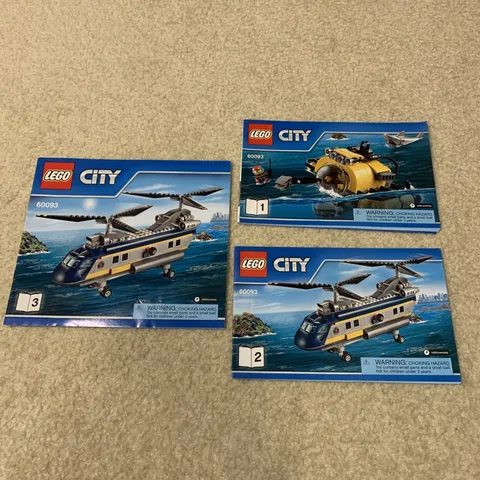 Lego City 60093 Deep Sea Helicopter Building Set Instruction Manuals Books