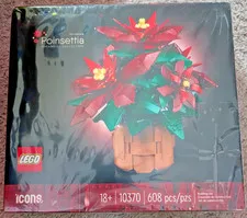 LEGO Icons 10370 Botanical Poinsettia 608 pcs Christmas Flower NEW SEALED