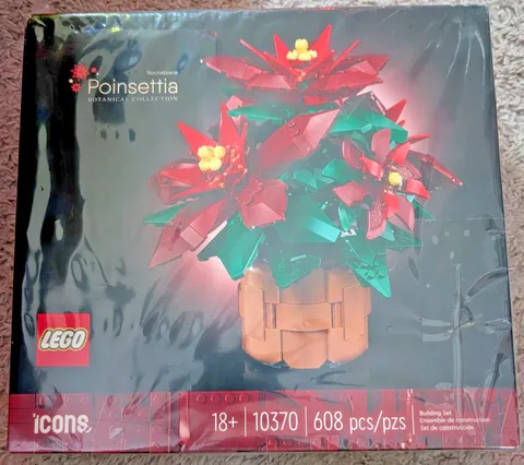 LEGO Icons 10370 Botanical Poinsettia 608 pcs Christmas Flower NEW SEALED