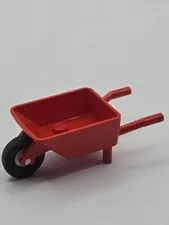 LEGO Red Wheelbarrow for minifigures yard work Construction Lego City Used 