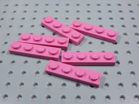 LEGO Lot of 6 Dark Pink 1x4 Plates BN