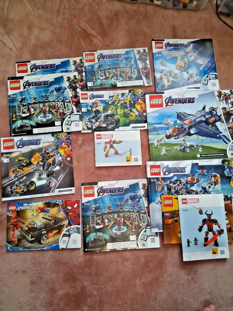 LEGO Marvel Avengers Instruction Manuals Lot of 12.  No Bricks Included