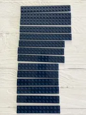 LEGO DARK BLUE LOT 14 PCS 2X16 2X14 2X12 PLATE VARIETY EARTH NAVY BLUE