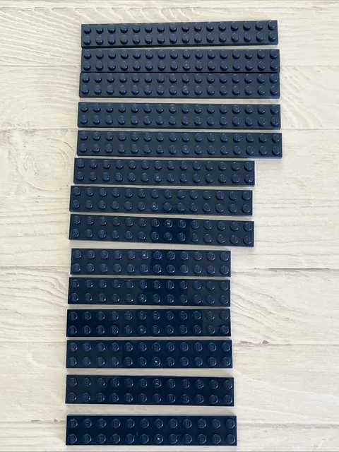 LEGO DARK BLUE LOT 14 PCS 2X16 2X14 2X12 PLATE VARIETY EARTH NAVY BLUE