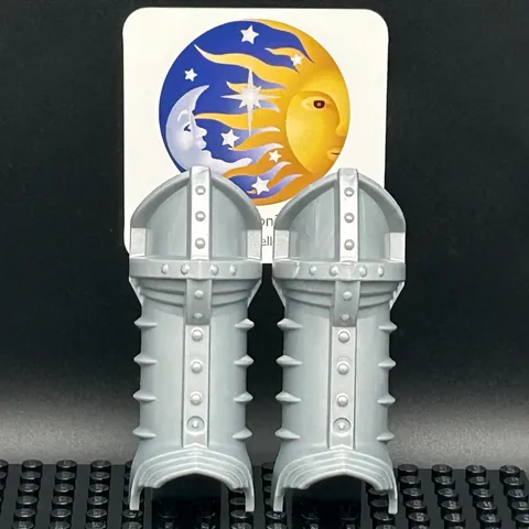 LEGO Brand KNIGHTS KINGDOM Large Figure ARMOR Parts ~54937~ PEARL LIGHT GRAY x2