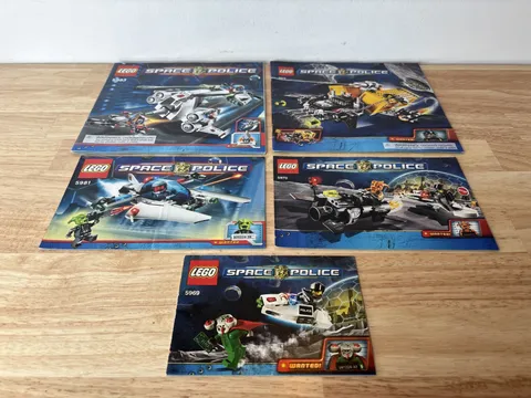 LEGO Space Police Instruction Manual Lot Only (5983, 5972, 5981, 5970, 5969)