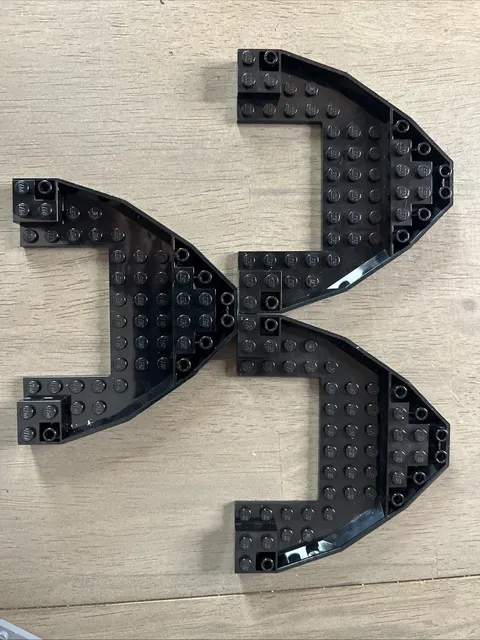 LEGO 47404 Black Boat, Bow Brick 10 x 12 x 1 Open - 3 Pieces
