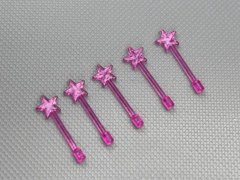 LEGO Trans-Dark Pink Minifigure Magic Wand 6124 for Series 29 Cute Witch (x5)